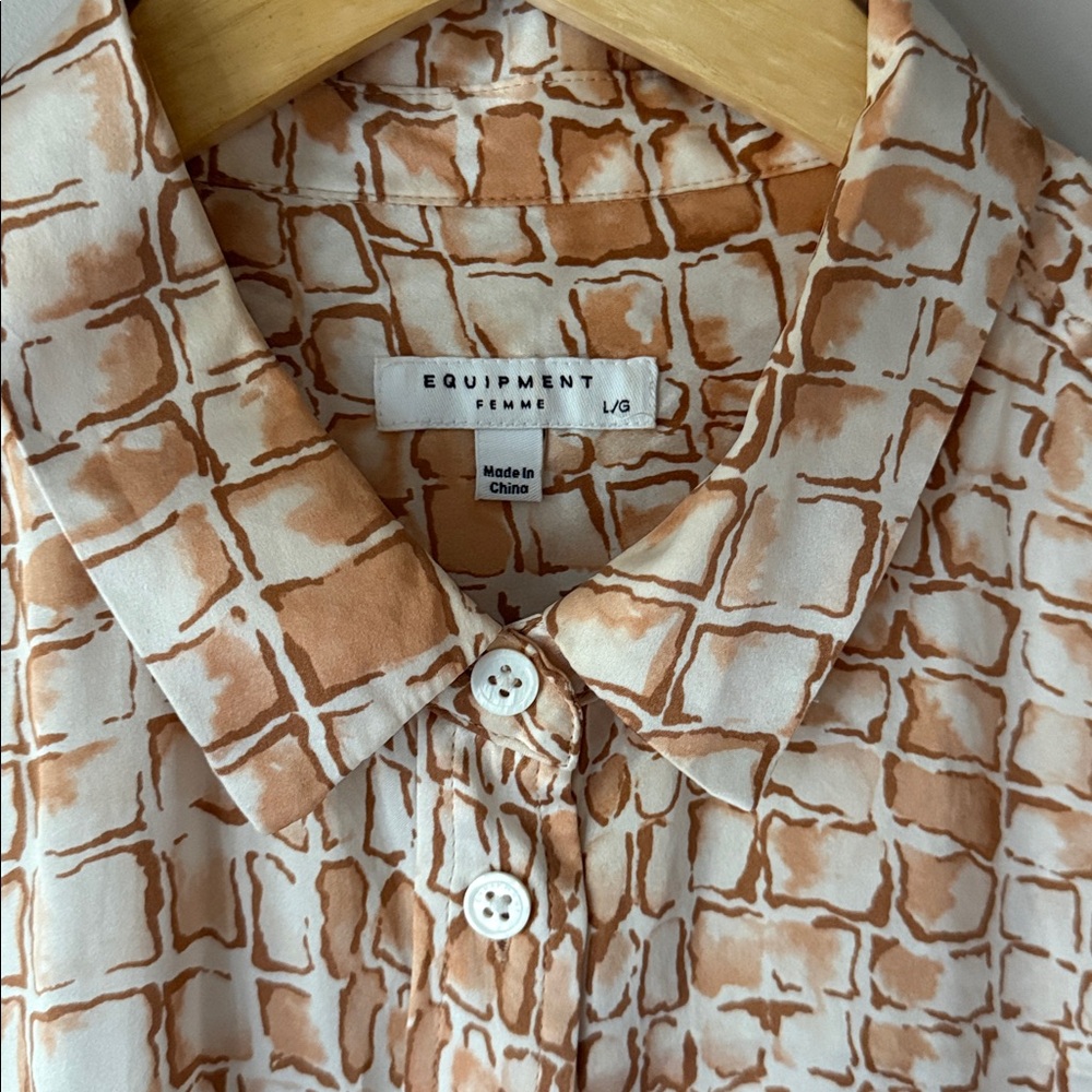 Equipment Silk Snake Pattern Button Down Shirt - image 3